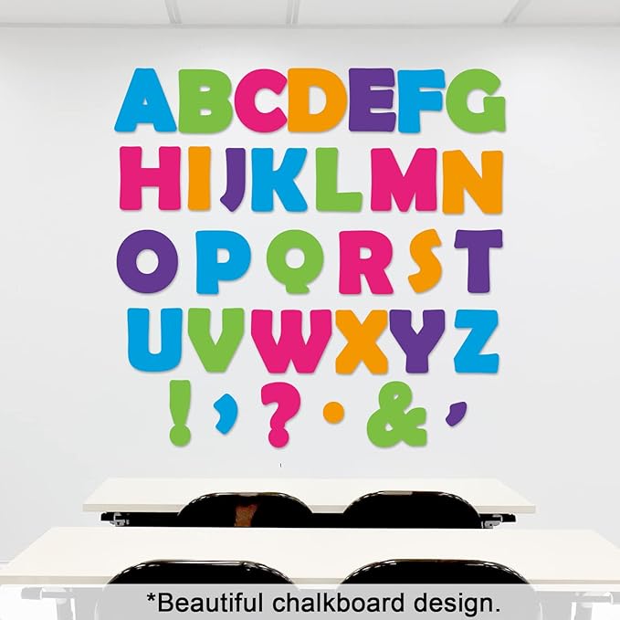 150 PCS Large 6" Font Letters and Punctuation Set, Colorful Classroom Alphabet Cutout for Bulletin Board Display Home School, A Great Helper to Inspire Students' Learning Interest