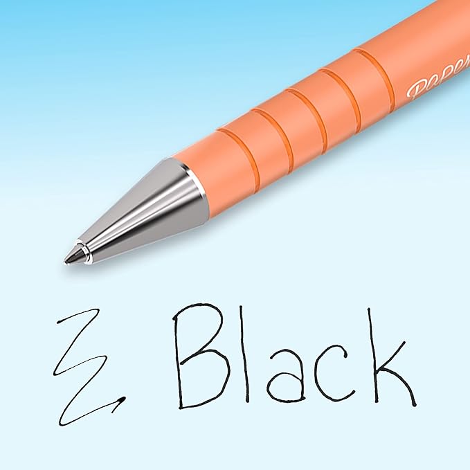 Paper Mate FlexGrip Ultra Ballpoint Pens Made from Recycled Plastic Materials Assorted Barrel Colors Medium Point (1.0mm) Black 4 Count