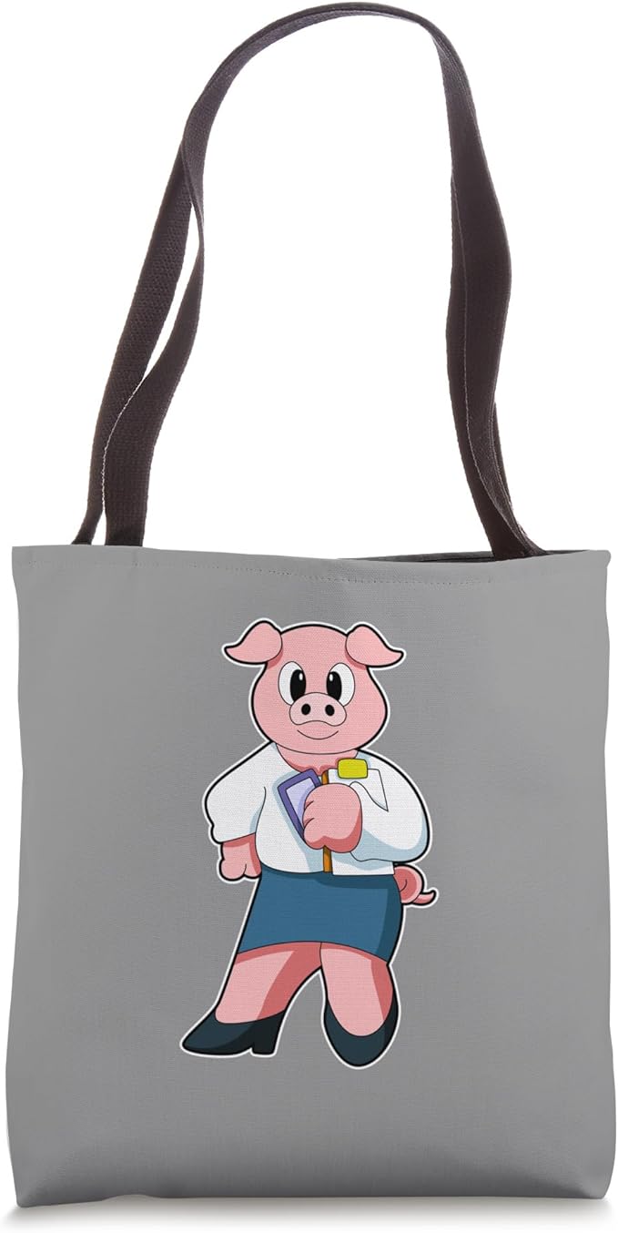 Pig Secretary Clipboard Office Tote Bag