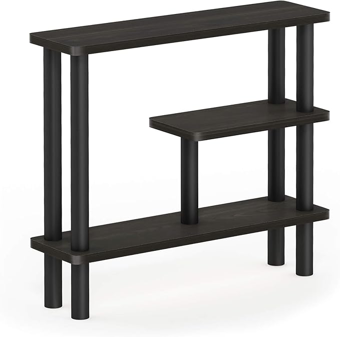 Furinno Turn-N-Tube Slim Space Saving Storage Rack, Espresso/Black