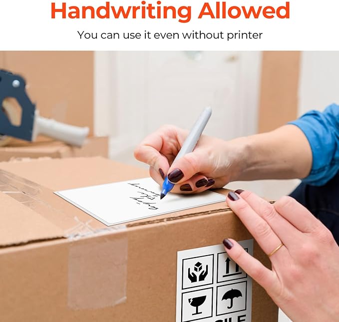 White Label Holder+4"x6" Direct Thermal Shipping Label 220 Labels/Roll+130B Bluetooth Thermal Label Printer
