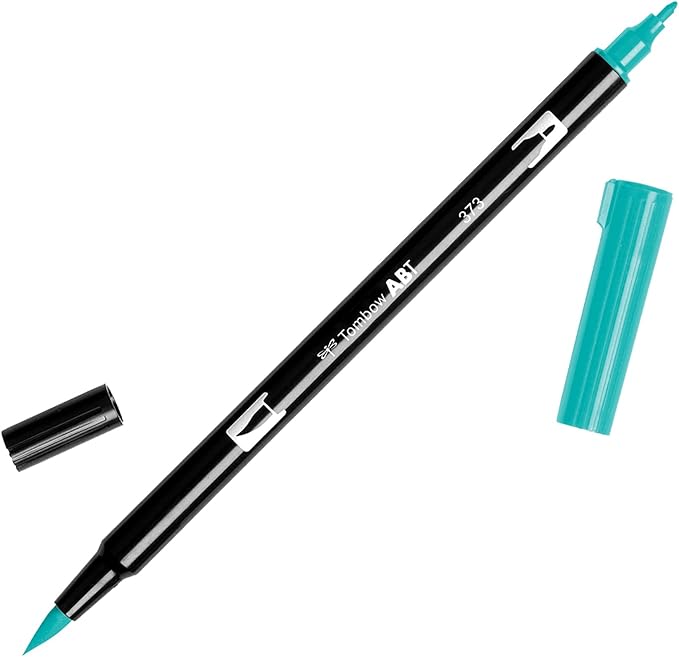 Tombow Dual Brush Pen Art Marker, 373 - Sea Blue, 1-Pack