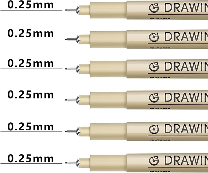 Muchcute Extra Fine Point Writing Pens:6 Black 0.25mm Ultra Thin Micron Pen 01 No Bleed Bible Journaling Study Supplies Annotation Smooth Waterproof Micro Line Tip Fineliner Gel Felt Ink Markers Stuff
