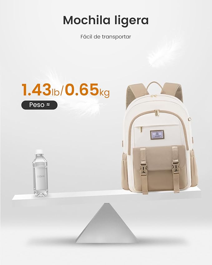 LOVEVOOK School Backpack for Girls Boys,Bookbag for Teen with Pouch Pocket for Large Capacity Cup, Waterproof School Bookbag, Preppy Backpack Travel Daypack with 15.6 inch Laptop Compartment