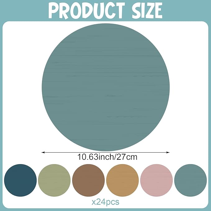 24 Pack 10 Inch Dry Erase Dots for Classroom Tables Dry Erase Circles Colorful Removable Board Marker Wall Sticker Decal Spot Set for Student Tables Desk School Teacher Supplies(Morandi Color)