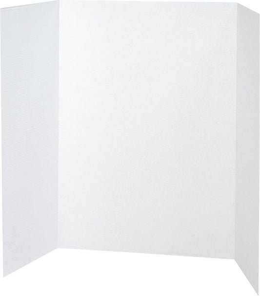 Pacon Tri-Fold Presentation Board, 40"X28", Pack of 8, White,