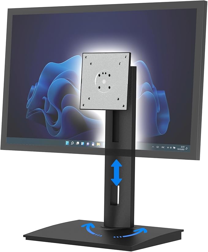 Vesa Monitor Stand with Spring-Adjustable Height, Swivel, Tilt, Rotation Vesa Stand, Compatible with Monitors Within 27 inch and Weighing Between 4.8-7.8lb (Black, Only for 4.8-7.8 lb Monitor)
