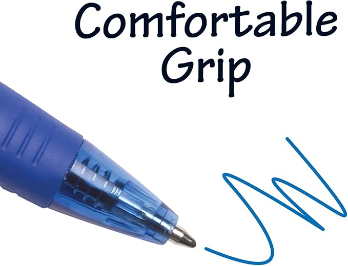 BIC BU3 Retractable Ballpoint Pen, Medium Point (1.0mm), Blue, Side Click Retraction For Added Convenience, 12-Count
