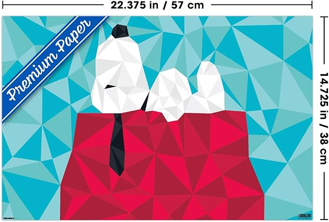 Peanuts: Astronomy-Geometry - Snoopy Wall Poster, 22.4L" x 14.7W", Premium Poster & Mount Bundle