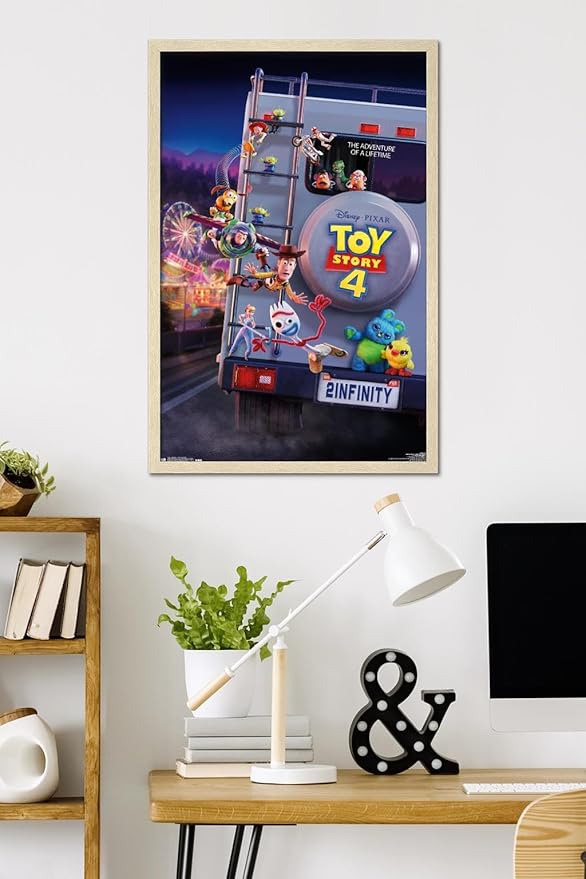 Trends International Disney Pixar Toy Story 4 - Final One Sheet Wall Poster, 34L x 22.4W, Blonde Framed Version
