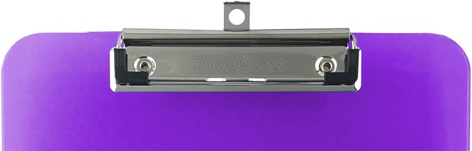 Trade Quest Plastic Clipboard Transparent Color Letter Size Low Profile Clip (Pack of 6) (Purple)