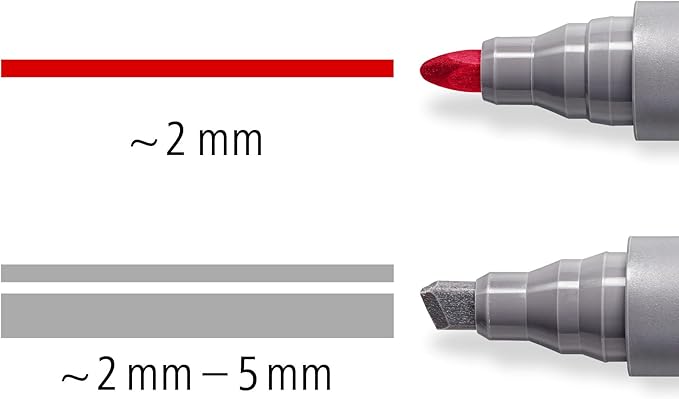 STAEDTLER Lumocolor Flipchart Marker: Set of 8, Assorted Colors, Bullet Tip 2.0mm & Chisel Tip 5.0mm - Ideal for Paper, Non-Bleed, Quick Dry & Low-Odor - For Home, School & Office