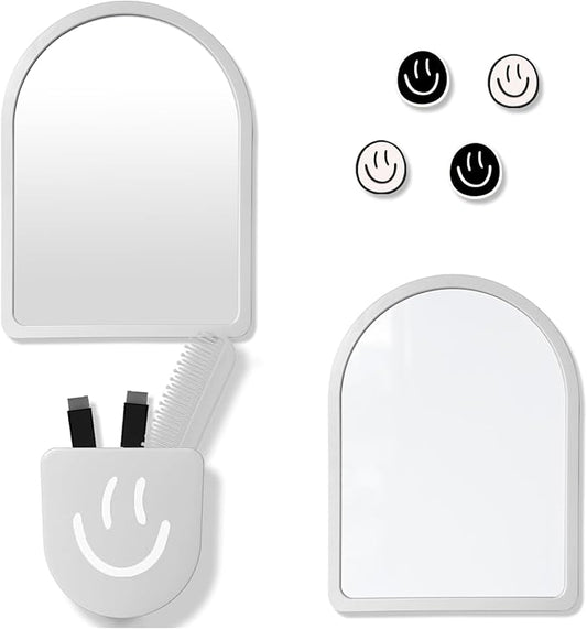 KEYDUACU 10 pcs - Locker Accessories, Locker Decorations Including Mirrors, whiteboards, Magnets and organizing Supplies. Ideal for Back-to-School Essentials and The Office (10 Pcs-Light Gray)