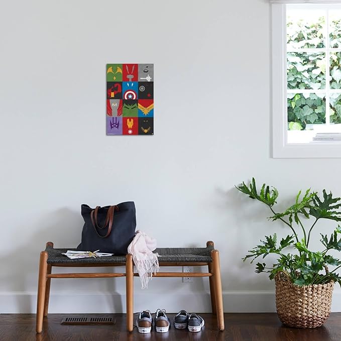 Marvel Comics Avengers - Minimalist Grid Wall Poster, 19L" x 13W", Premium Unframed Version