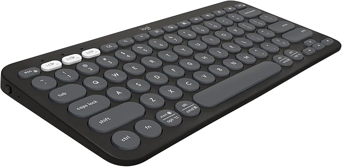 Logitech Pebble Keys 2 K380s, Multi-Device Bluetooth Wireless Keyboard, Customizable Shortcuts, Slim and Portable, Easy-Switch Windows, mac, iPad, Android, Chrome - Tonal Graphite (Renewed)