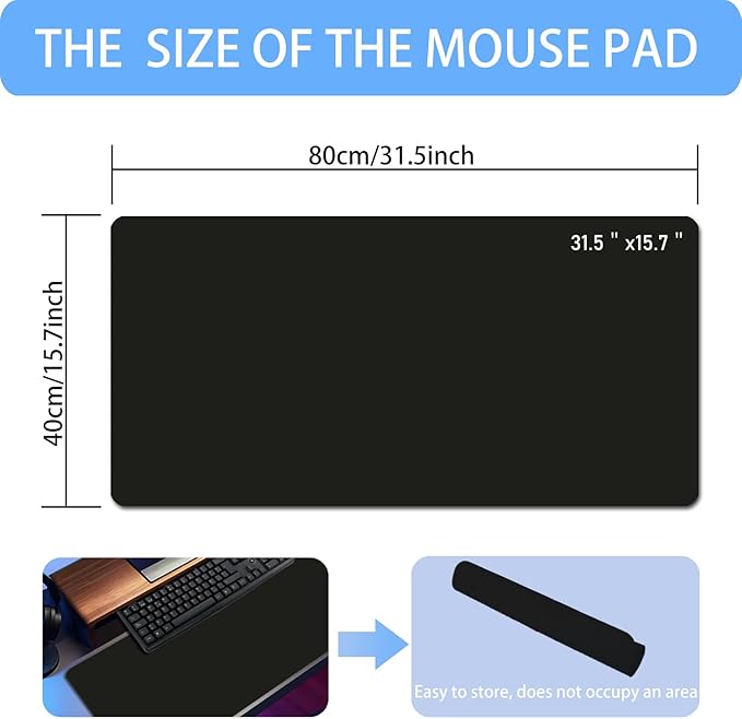 Erasable writable(Frontside) Table mat,Dual Sided Desk Mat, Large Mouse Pad, Notepad, Writing White Board (Includes 7.9"x9.4" Portable Mousepad)