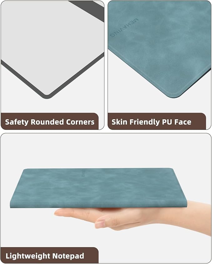Portable Small White Board Dry Erase Board, Reusable 9.5 * 6.6in Notebook Memo, Office Home Supplies Desk Accessories MH760 (Grey)
