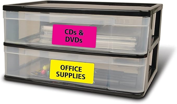 Avery Printable Labels with Sure Feed, 2" x 4", Assorted Neon Colors (Green, Magenta, and Yellow), Removable Adhesive, Laser & Inkjet Compatible, 120 Blank Labels Total (6481)