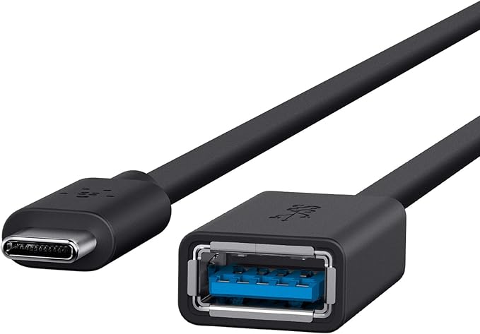 Belkin F2CU036btBLK USB-IF Certified 3.0 USB Type C (USB-C) to USB A Adapter, Compatible with USB-C Devices Including New MacBook and ChromeBook Pixel