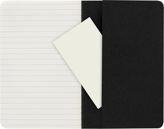 Moleskine Cahier Journal, Soft Cover, Large (5" x 8.25") Ruled/Lined, Black, 80 Pages (Set of 3)