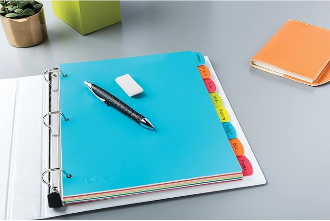 Avery Big Tab Write & Erase Durable Plastic Dividers for 3 Ring Binders, 8-Tab Sets, Bright Multicolor, 24 Sets, 192 Divider Tabs (16130)