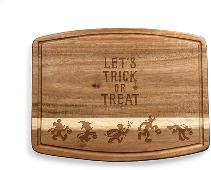 PICNIC TIME Disney Mickey Mouse & Friends Ovale Acacia Cutting Board, Serving Board, Charcuterie Board, (Acacia Wood)