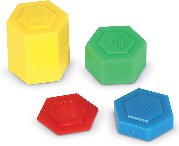 Learning Resources Hexagram Weights - Set of 54 Pieces, Ages 8+, Math Manipulatives for Kids, Teacher Supplies, Back to School, Classroom Must Haves