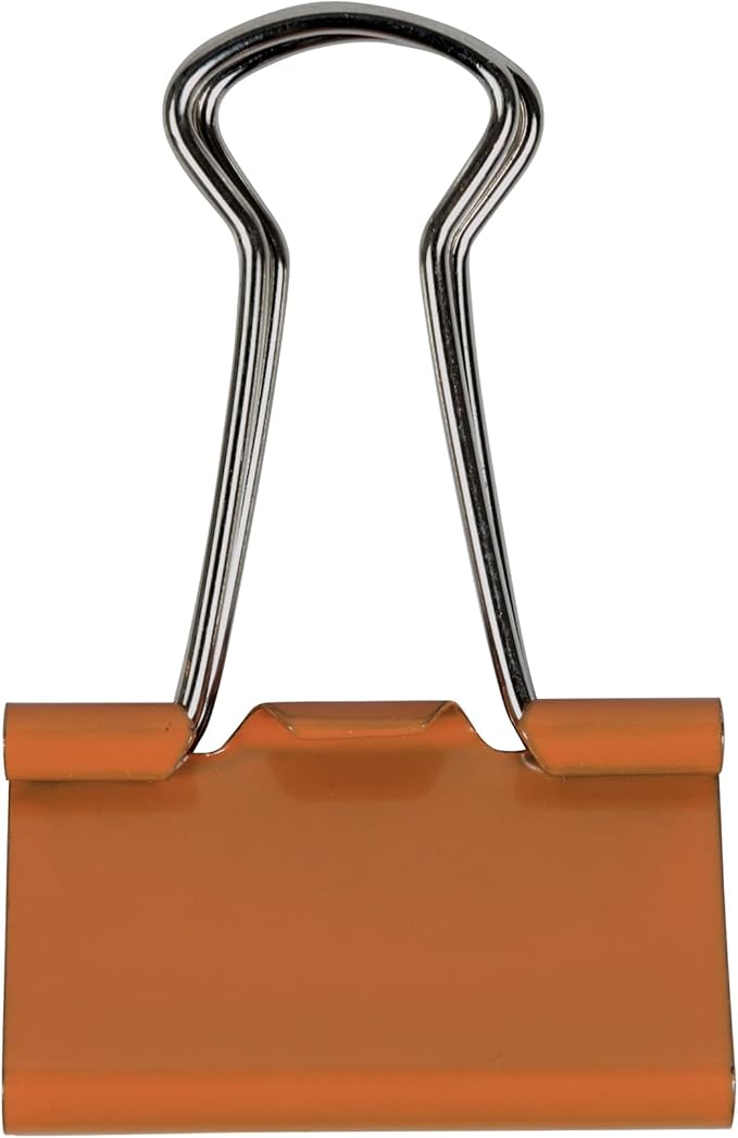 JAM PAPER Colorful Binder Clips - Medium - 1 1/4 Inch (32 mm) - Orange Binderclips - 15/Pack