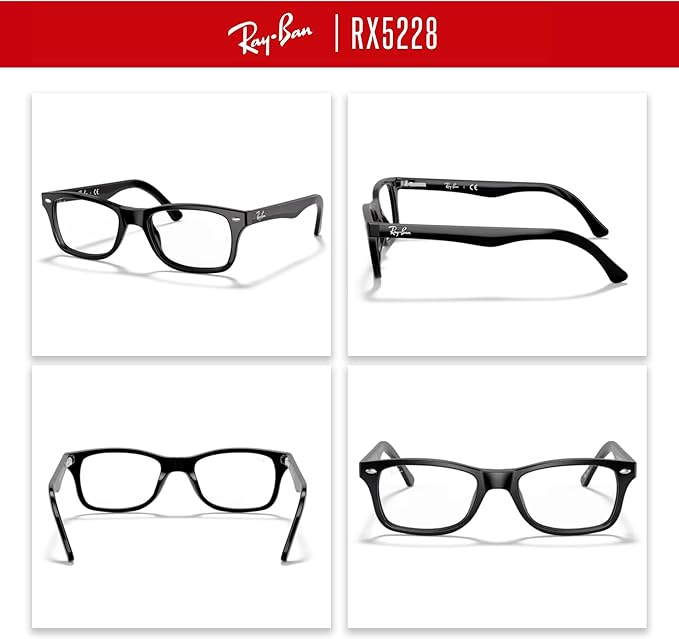 Ray-Ban RX5228 Square Eyeglasses for Men for Women +BUNDLE with ACCESSORY EYEWEAR KIT