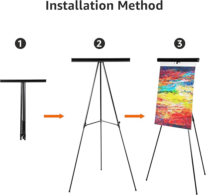 Amazon Basics Height Adjustable Aluminum Flipchart Easel Stand, Portable, for Whiteboard, Flip Chart, Poster Boards, Paper Pads and Signage, 35 x 2 x 28 Inches, Black