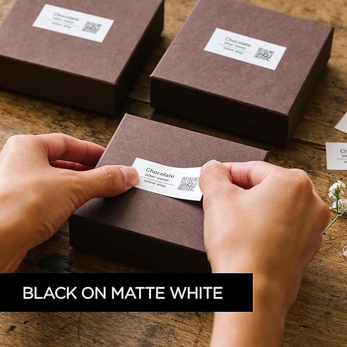 Brother P-touch TZe-M251 Black Print on Premium Matte White Laminated Tape 24mm (0.94”) wide x 8m (26.2’) long