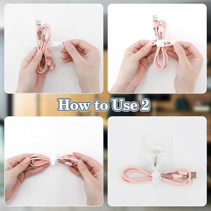 12Pcs White Silicone Cord Strap, Silicone Cable Ties, Reusable Cable Ties Management Organizer, Multipurpose Elastic Cord Organizer for Bundling and Fastening Cable
