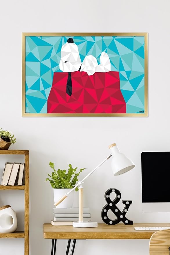 Peanuts: Astronomy-Geometry - Snoopy Wall Poster, 34L" x 22.4W", Gold Framed Version