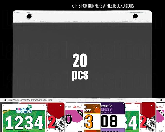 Clear Bib Boards Sleeves Protector for Runners,Race Bib Vinyl Holder,Race Bib Display Vinyl Protector Sheets, Marathon Running Bib Sheet Protector