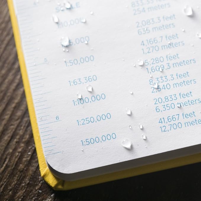 Rite in the Rain Weatherproof Hard Cover Notebook, 4.25" x 6.75", Yellow Cover, Universal Pattern (No. 370F-M)