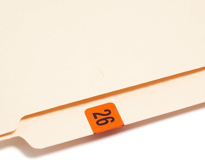 Smead Year Labels 2026, 500/Roll, 1-1/2" x 3/4", Orange, ETYJ Color-Coded File Labels in Dispenser Box, Wraparound Design for End-Tab Filing Systems