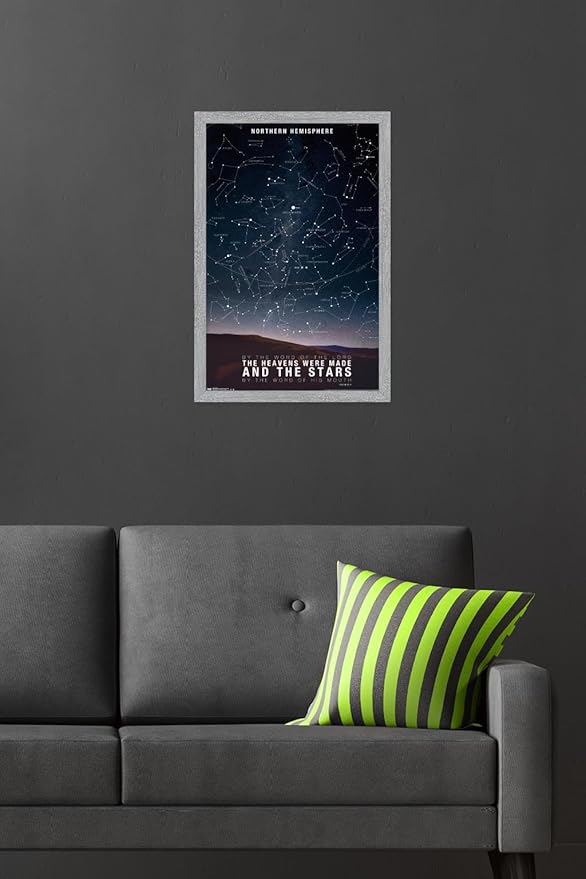 The Stars Wall Poster, 22.4L" x 14.7W", Gray Framed Version
