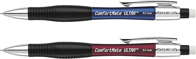 Paper Mate Comfort Mate Ultra Mechanical Pencil Set, 0.7mm, HB #2, Assorted Colors, 2 Count