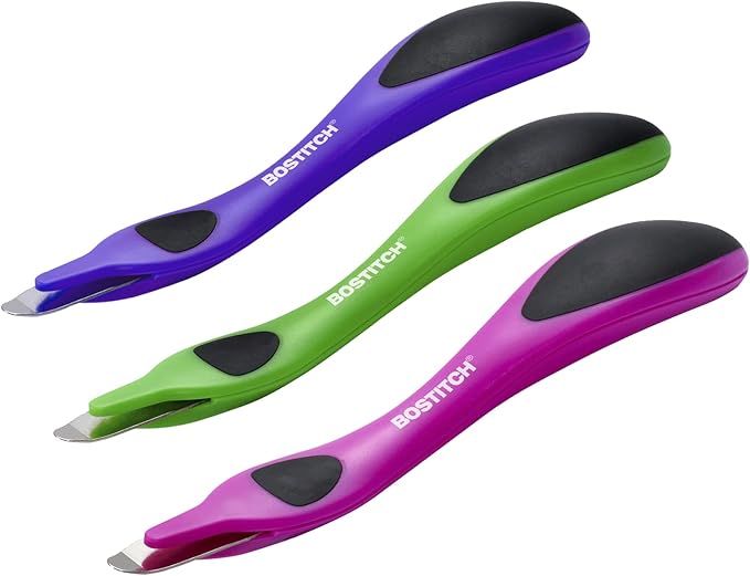 Bostitch Office Professional Magnetic Easy Staple Remover, Staple Puller Stick for Office, Home & School - Neon Colors, 3 Pack