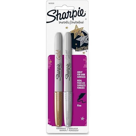 Sharpie Metallic Fine Point Permanent Markers 2/Pkg-Gold & Silver