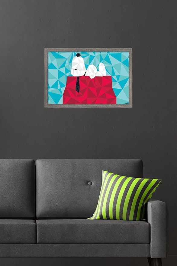 Peanuts: Astronomy-Geometry - Snoopy Wall Poster, 22.4L" x 14.7W", Barnwood Framed Version