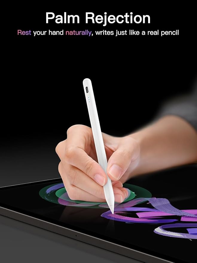 KEEPRO Stylus Pen for iPad 2018-2025, USB-C Fast Charging Pencil, Pixel-Perfect Tilt Sensitivity for iPad 11/10/9/8/7/6/A16, Mini 7/6/5, Air M3/M2 11"/13"/5/4/3, Pro M4 13"/12.9″/11″