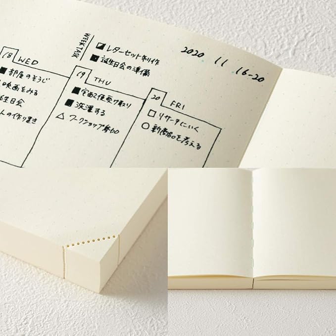 DESIGNPHIL Midori 15313006 Notebook, MD Notebook, Journal, A5, 1 Page Per Day, Dot Square A