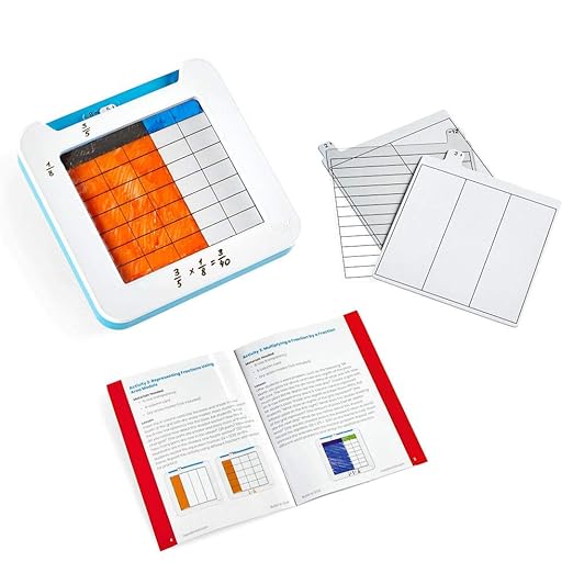 hand2mind Build-A-Grid, Dry Erase Multiplication, 3rd Grade Math, Multiplication Manipulatives, Fraction Manipulatives, Multiplication Game, Montessori Math, Homeschool Supplies (Set of 4)