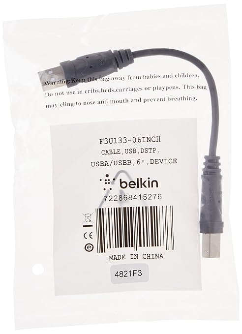 Belkin Components USB A/B Device Daisy Chain for USB Hub (6 Inches) (Pack of 2)