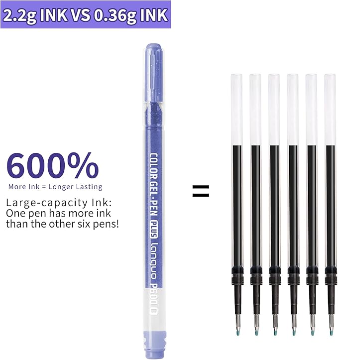 Glitter Gel Pens, 72 Pack Glitter Pens For Adults Coloring Books, 1.0mm Point Colored Pens, Large Capacity Ink Pens for Coloring, Writing, Drawing, Journaling, Note Taking, Office, Home