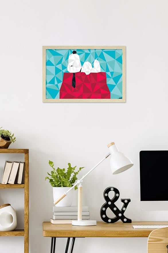 Peanuts: Astronomy-Geometry - Snoopy Wall Poster, 22.4L" x 14.7W", Blonde Framed Version