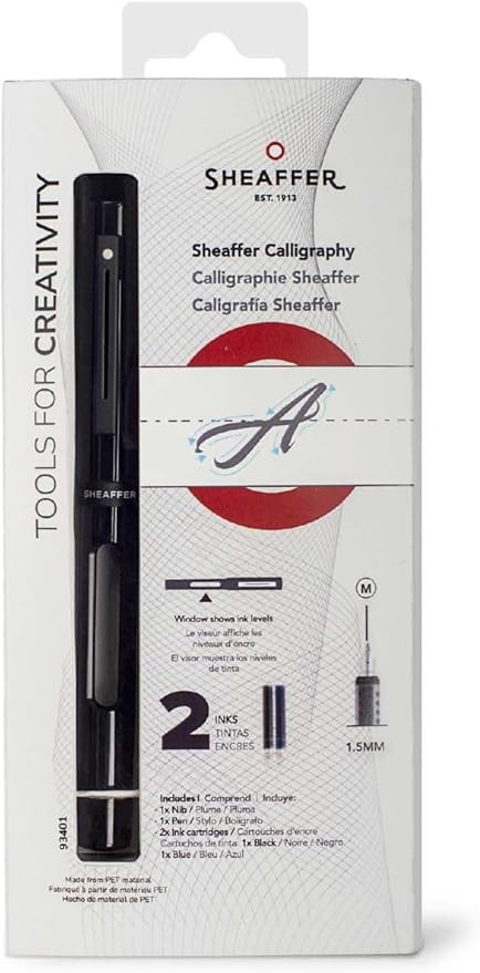 Sheaffer Black Calligraphy Pen with Medium Nib and Black Trim