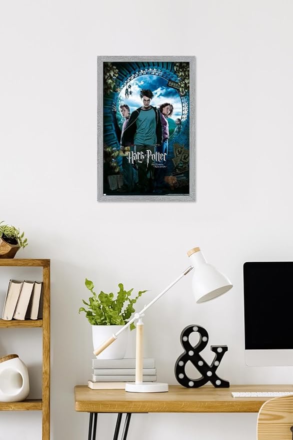 Harry Potter and the Prisoner of Azkaban - Sky One Sheet Wall Poster, 22.4L" x 14.7W", Gray Framed Version