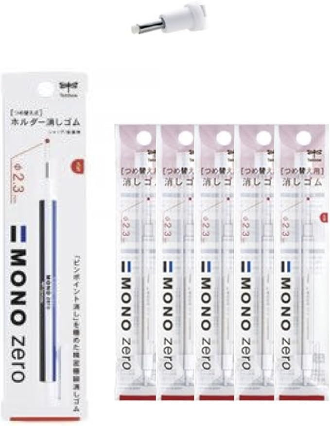 Tombow Mono Zero Eraser Pen (1 Eraser Pen and 10 Refills, 2.3mm Round Tip)